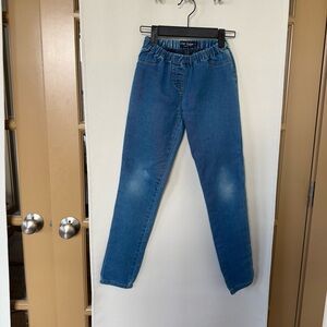 Mini Boden Girls 12Y Blue Medium Wash Skinny Pull On Jeans Pants‎ Bottoms
